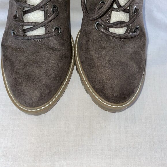 Universal Threads Heeled Booties Womens Size 9.5 Medium Brown Lace Up Block Heel - Picture 7 of 12